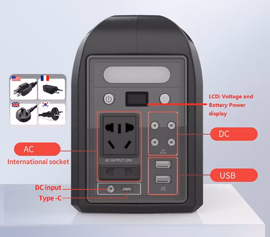 Мобильное зарядное устройство USB 500 Вт Солнечная портативная электростанция для дома/улицы/кемпинга/чрезвычайных ситуаций